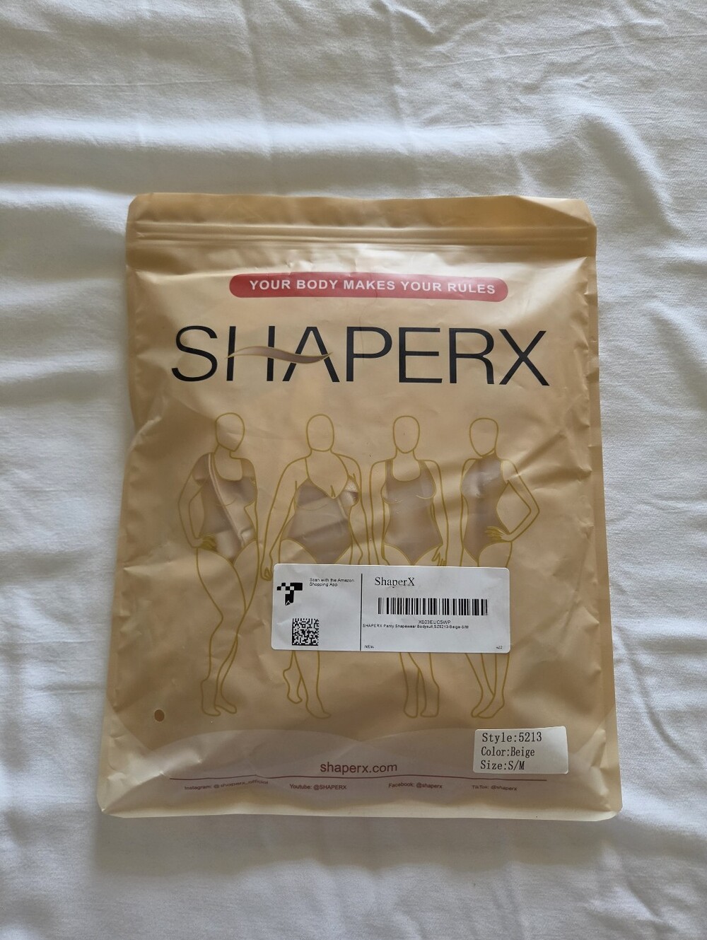 NWOT SHAPERX Nude Beige Shapewear (S/M)
